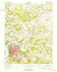 Clarksville Tennessee Historical topographic map, 1:24000 scale, 7.5 X 7.5 Minute, Year 1951