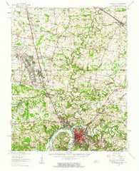 Clarksville Tennessee Historical topographic map, 1:62500 scale, 15 X 15 Minute, Year 1957