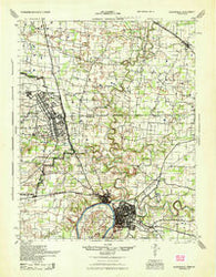 Clarksville Tennessee Historical topographic map, 1:50000 scale, 15 X 15 Minute, Year 1944