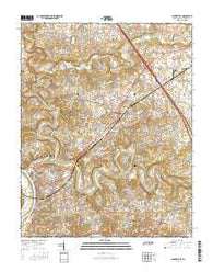 Clarksville Tennessee Current topographic map, 1:24000 scale, 7.5 X 7.5 Minute, Year 2016