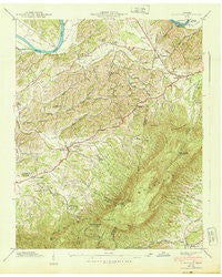 Clevenger Tennessee Historical topographic map, 1:24000 scale, 7.5 X 7.5 Minute, Year 1940
