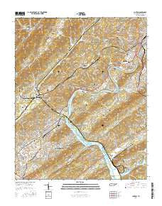 Clinton Tennessee Current topographic map, 1:24000 scale, 7.5 X 7.5 Minute, Year 2016