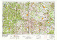 Columbia Tennessee Historical topographic map, 1:250000 scale, 1 X 2 Degree, Year 1956