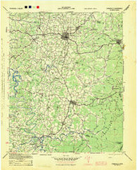 Cookeville Tennessee Historical topographic map, 1:100000 scale, 30 X 30 Minute, Year 1944
