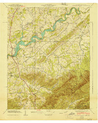 Davy Crockett Lake Tennessee Historical topographic map, 1:24000 scale, 7.5 X 7.5 Minute, Year 1940