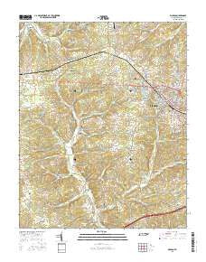 Dickson Tennessee Current topographic map, 1:24000 scale, 7.5 X 7.5 Minute, Year 2016