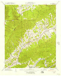 Doe Tennessee Historical topographic map, 1:24000 scale, 7.5 X 7.5 Minute, Year 1938