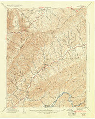 Doe Tennessee Historical topographic map, 1:24000 scale, 7.5 X 7.5 Minute, Year 1938