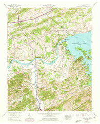 Douglas Dam Tennessee Historical topographic map, 1:24000 scale, 7.5 X 7.5 Minute, Year 1961