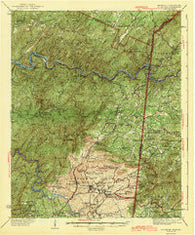 Ducktown Tennessee Historical topographic map, 1:62500 scale, 15 X 15 Minute, Year 1943