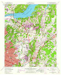 East Chattanooga Tennessee Historical topographic map, 1:24000 scale, 7.5 X 7.5 Minute, Year 1958
