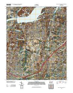 East Chattanooga Tennessee Historical topographic map, 1:24000 scale, 7.5 X 7.5 Minute, Year 2010