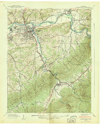 Elizabethton Tennessee Historical topographic map, 1:24000 scale, 7.5 X 7.5 Minute, Year 1938