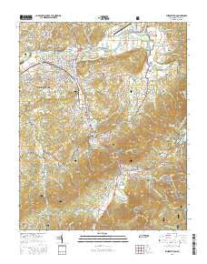 Elizabethton Tennessee Current topographic map, 1:24000 scale, 7.5 X 7.5 Minute, Year 2016