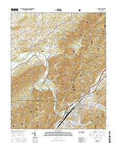 Erwin Tennessee Current topographic map, 1:24000 scale, 7.5 X 7.5 Minute, Year 2016