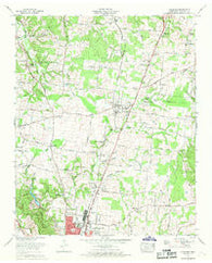 Ethridge Tennessee Historical topographic map, 1:24000 scale, 7.5 X 7.5 Minute, Year 1966
