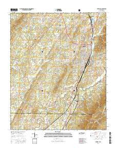 Etowah Tennessee Current topographic map, 1:24000 scale, 7.5 X 7.5 Minute, Year 2016