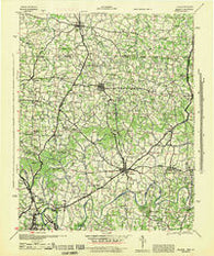 Gallatin Tennessee Historical topographic map, 1:100000 scale, 30 X 30 Minute, Year 1942