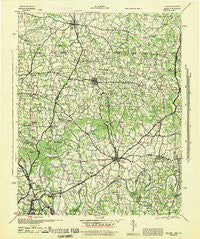 Gallatin Tennessee Historical topographic map, 1:100000 scale, 30 X 30 Minute, Year 1942