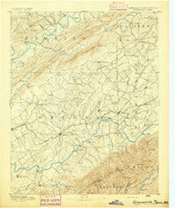 Greeneville Tennessee Historical topographic map, 1:125000 scale, 30 X 30 Minute, Year 1892