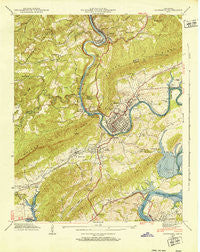 Harriman Tennessee Historical topographic map, 1:24000 scale, 7.5 X 7.5 Minute, Year 1941