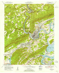 Harriman Tennessee Historical topographic map, 1:24000 scale, 7.5 X 7.5 Minute, Year 1952