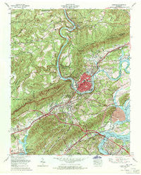 Harriman Tennessee Historical topographic map, 1:24000 scale, 7.5 X 7.5 Minute, Year 1968