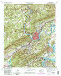 Harriman Tennessee Historical topographic map, 1:24000 scale, 7.5 X 7.5 Minute, Year 1968