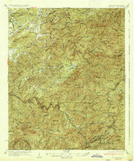 Haw Knob Tennessee Historical topographic map, 1:62500 scale, 15 X 15 Minute, Year 1937