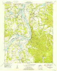 Hookers Bend Tennessee Historical topographic map, 1:24000 scale, 7.5 X 7.5 Minute, Year 1949