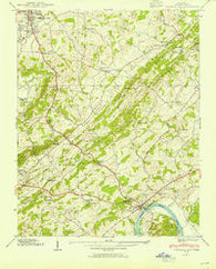 Jefferson City Tennessee Historical topographic map, 1:24000 scale, 7.5 X 7.5 Minute, Year 1939