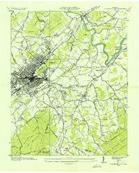 Johnson City Tennessee Historical topographic map, 1:24000 scale, 7.5 X 7.5 Minute, Year 1935