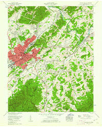 Johnson City Tennessee Historical topographic map, 1:24000 scale, 7.5 X 7.5 Minute, Year 1955