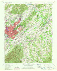 Johnson City Tennessee Historical topographic map, 1:24000 scale, 7.5 X 7.5 Minute, Year 1959