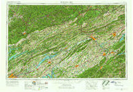 Johnson City Tennessee Historical topographic map, 1:250000 scale, 1 X 2 Degree, Year 1957