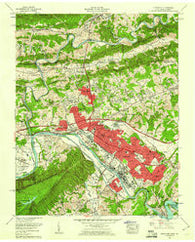 Kingsport Tennessee Historical topographic map, 1:24000 scale, 7.5 X 7.5 Minute, Year 1959