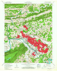 Kingsport Tennessee Historical topographic map, 1:24000 scale, 7.5 X 7.5 Minute, Year 1959