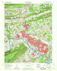 Kingsport Tennessee Historical topographic map, 1:24000 scale, 7.5 X 7.5 Minute, Year 1959