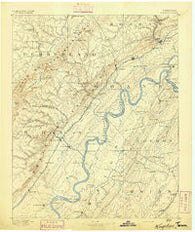 Kingston Tennessee Historical topographic map, 1:125000 scale, 30 X 30 Minute, Year 1891