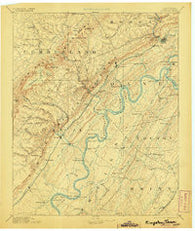 Kingston Tennessee Historical topographic map, 1:125000 scale, 30 X 30 Minute, Year 1893