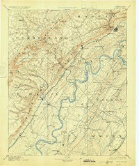 Kingston Tennessee Historical topographic map, 1:125000 scale, 30 X 30 Minute, Year 1893