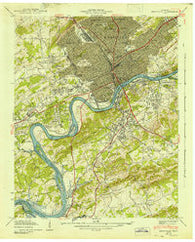 Knoxville Tennessee Historical topographic map, 1:24000 scale, 7.5 X 7.5 Minute, Year 1942