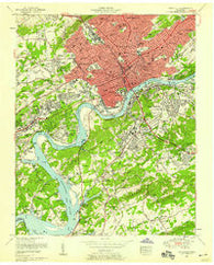 Knoxville Tennessee Historical topographic map, 1:24000 scale, 7.5 X 7.5 Minute, Year 1953