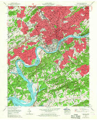 Knoxville Tennessee Historical topographic map, 1:24000 scale, 7.5 X 7.5 Minute, Year 1966