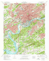 Knoxville Tennessee Historical topographic map, 1:24000 scale, 7.5 X 7.5 Minute, Year 1966