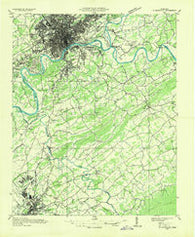 Knoxville Tennessee Historical topographic map, 1:48000 scale, 15 X 15 Minute, Year 1935