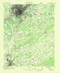 Knoxville Tennessee Historical topographic map, 1:48000 scale, 15 X 15 Minute, Year 1935