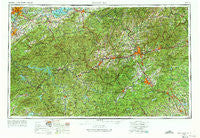 Knoxville Tennessee Historical topographic map, 1:250000 scale, 1 X 2 Degree, Year 1957