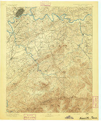 Knoxville Tennessee Historical topographic map, 1:125000 scale, 30 X 30 Minute, Year 1892