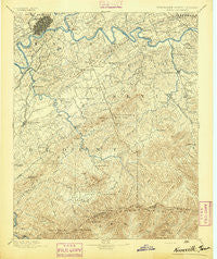 Knoxville Tennessee Historical topographic map, 1:125000 scale, 30 X 30 Minute, Year 1894